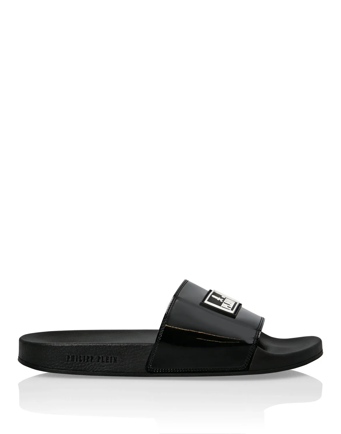Flat gummy sandals Iconic Plein, цвет: Черный