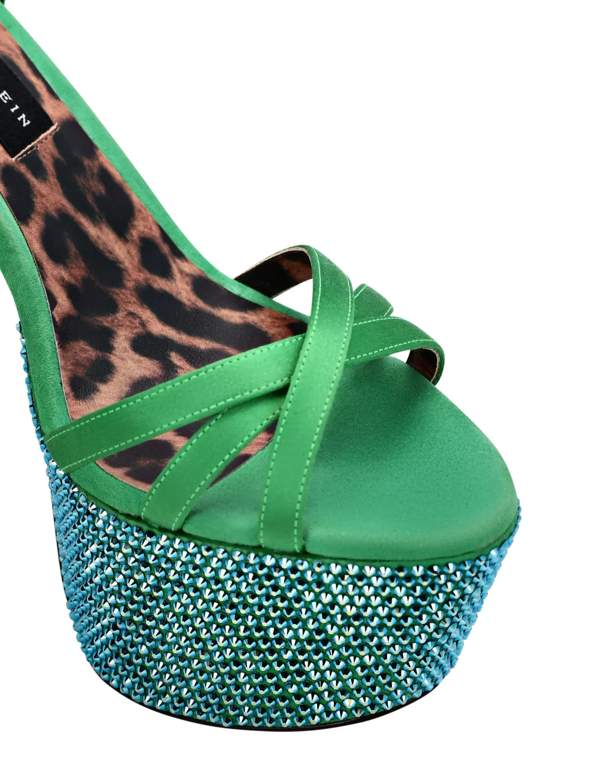 Crystal Platform Sandals, цвет: Зеленый