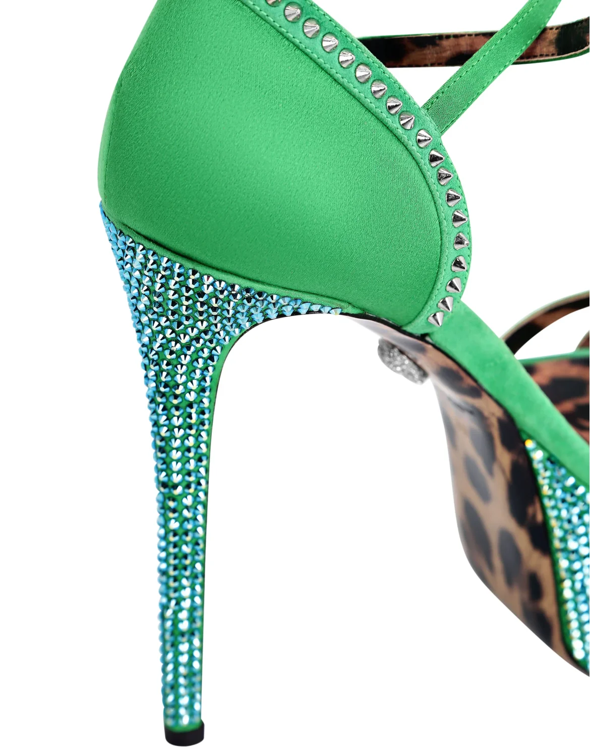 Crystal Platform Sandals, цвет: Зеленый