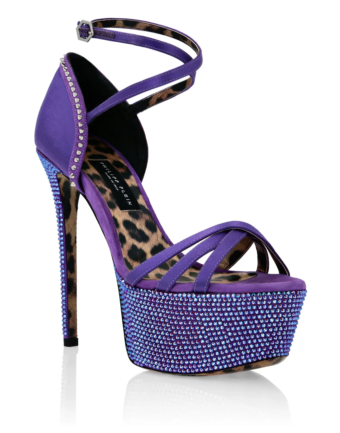 Crystal Platform Sandals, цвет: Фиолетовый
