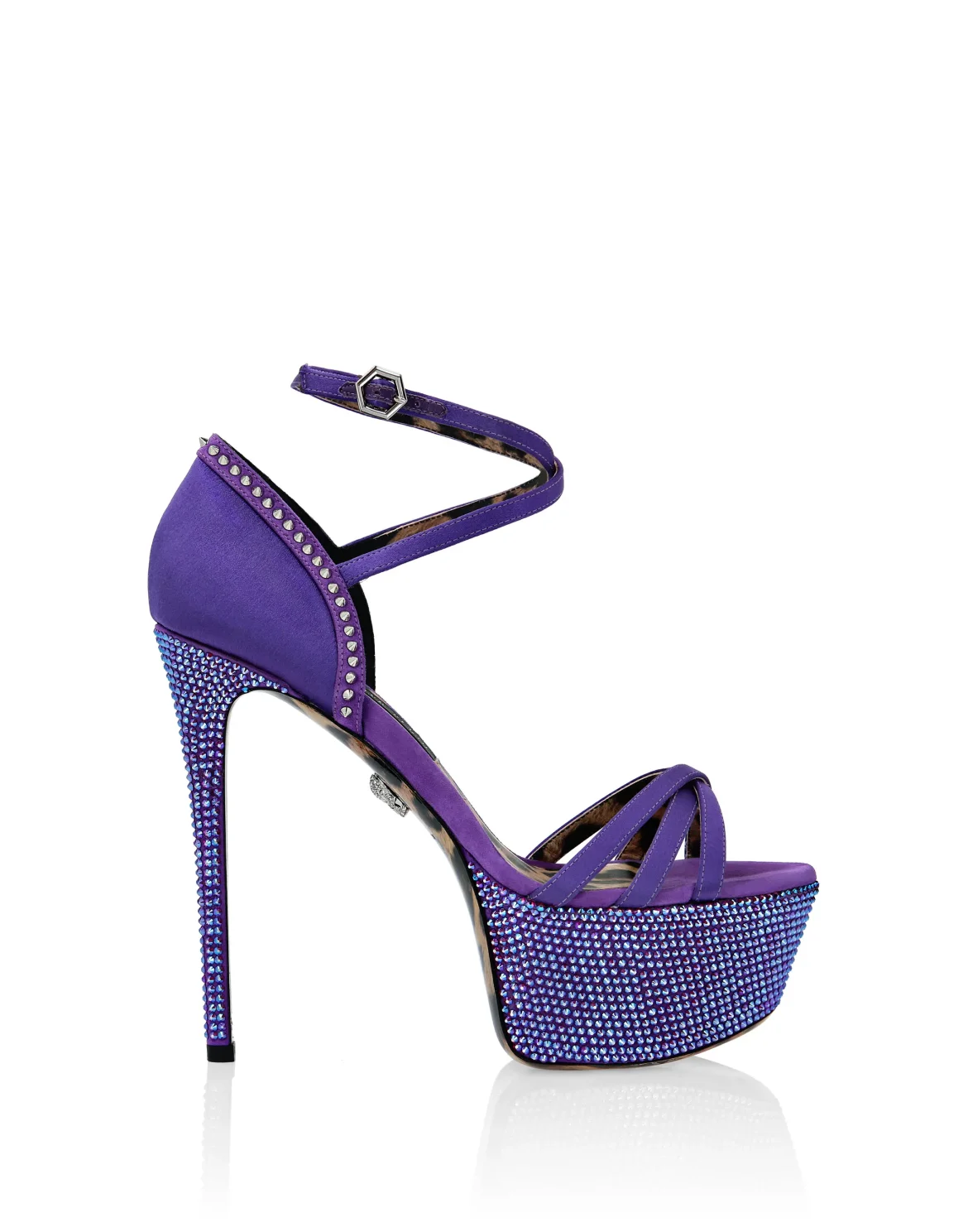 Crystal Platform Sandals, цвет: Фиолетовый