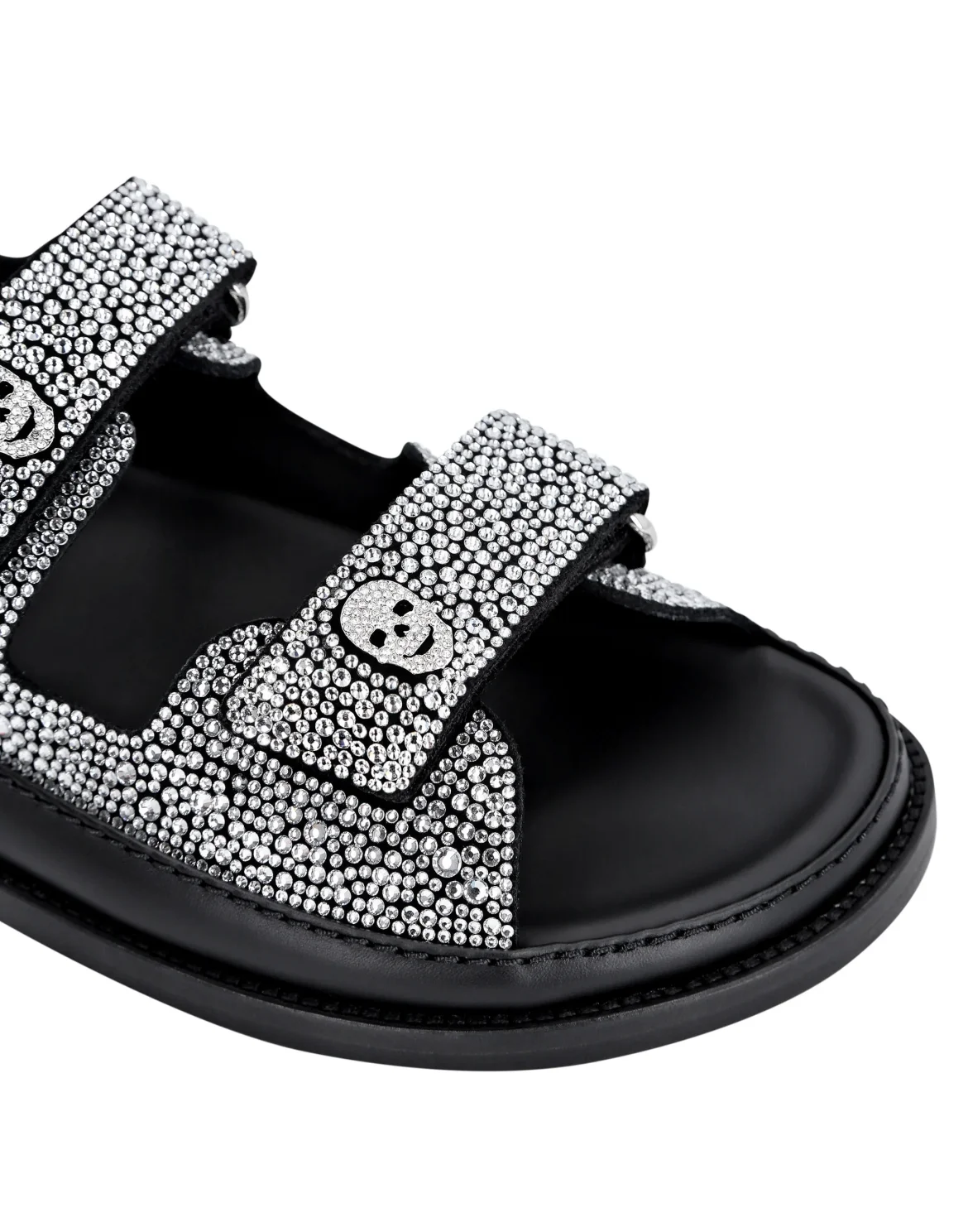 Suede Sandals Flat Crystal, цвет: Прозрачный