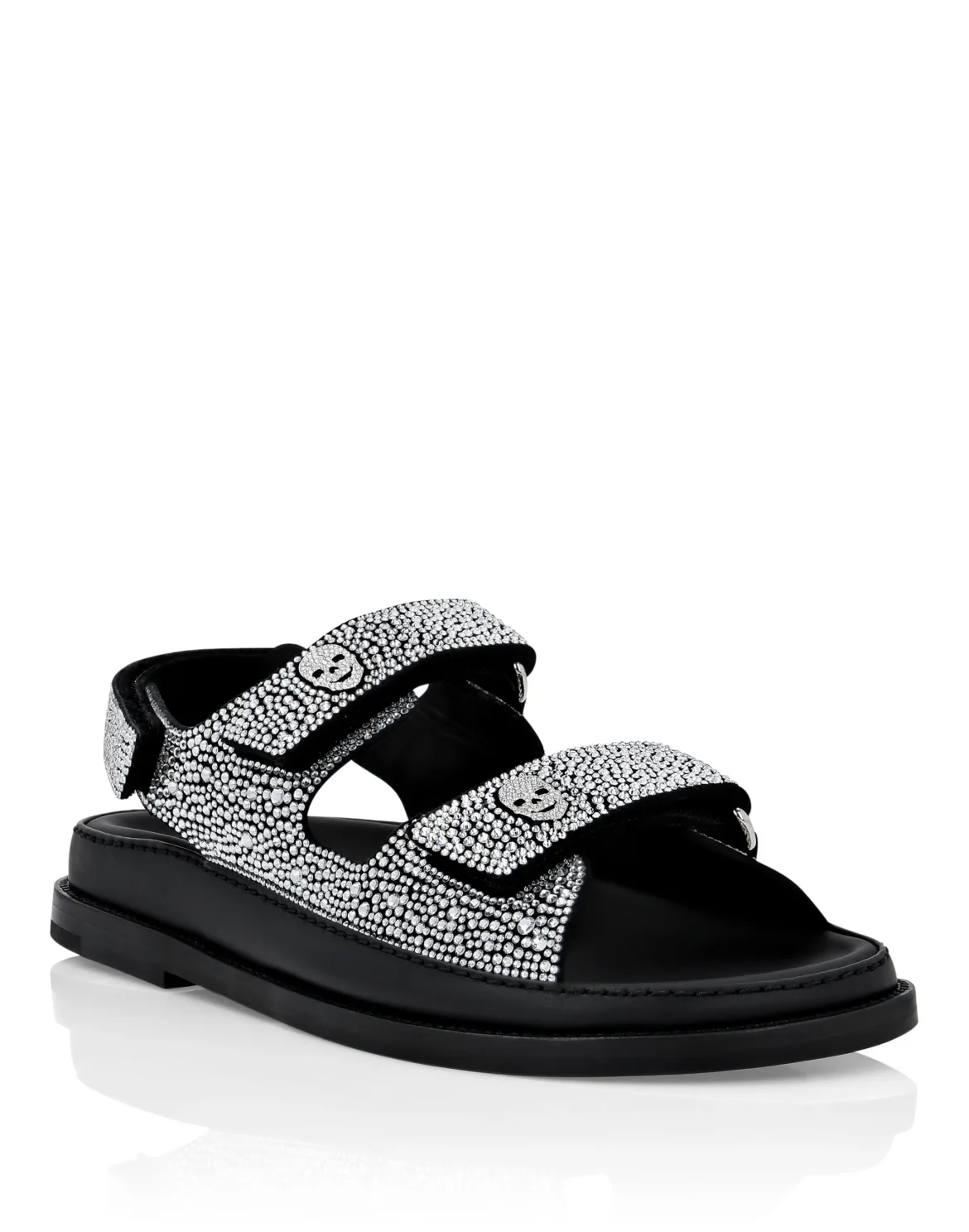 Suede Sandals Flat Crystal, цвет: Прозрачный