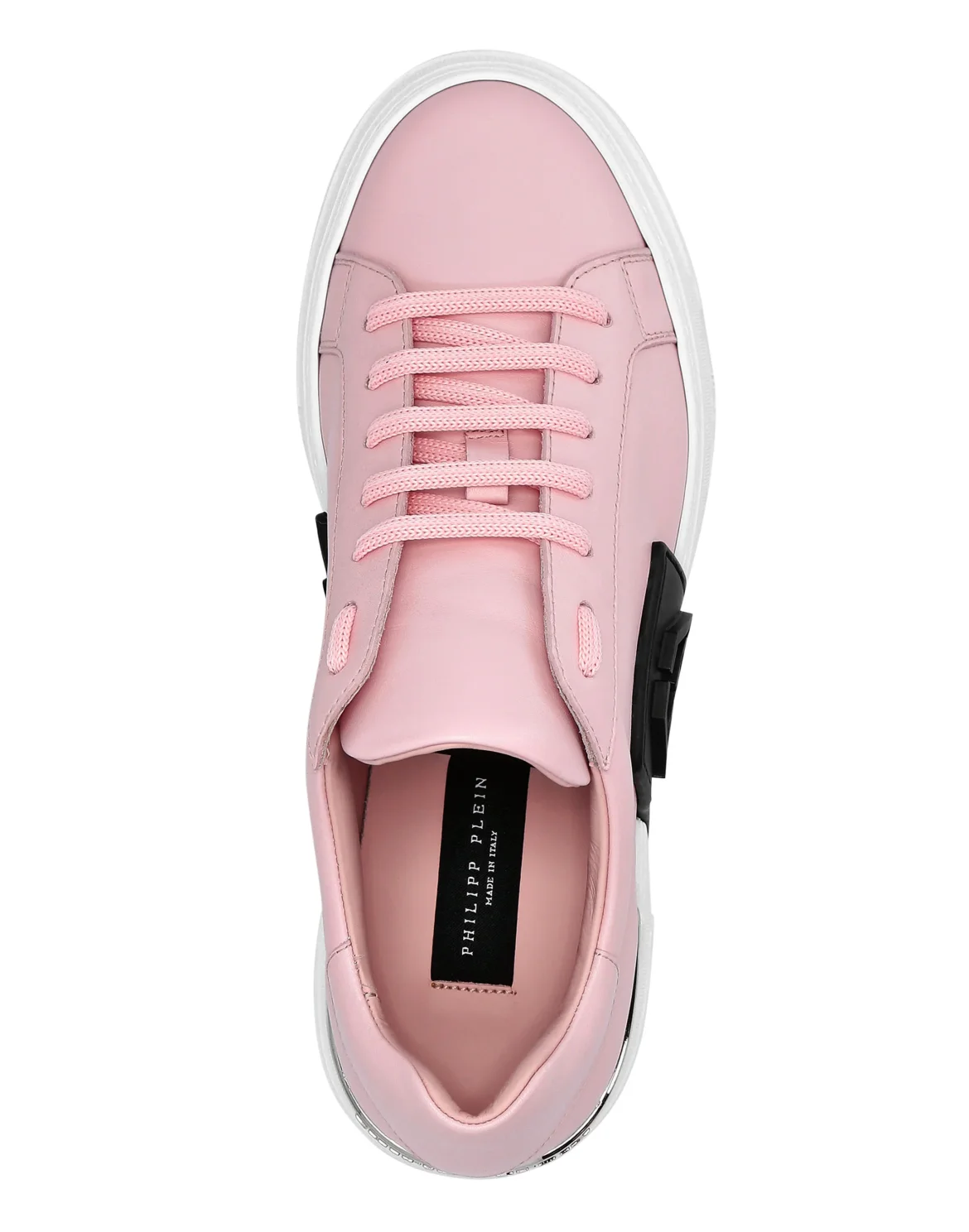 LO-TOP SNEAKERS PHANTOM KICK$ LEATHER HEXAGON ICONIC PLEIN, цвет: Розовый