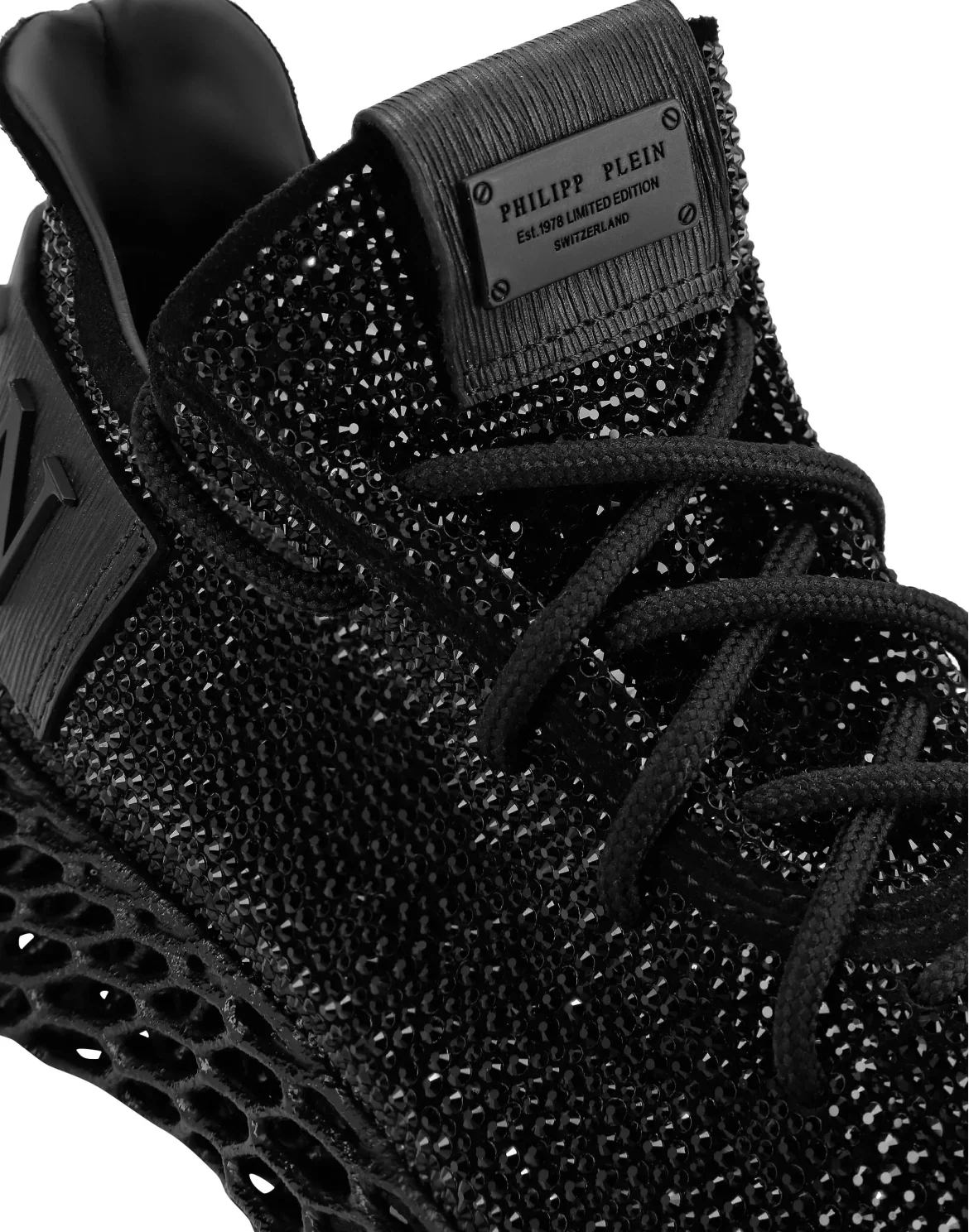 RUNNER SNEAKERS $KELETON SUEDE WITH STRASS, цвет: Черный