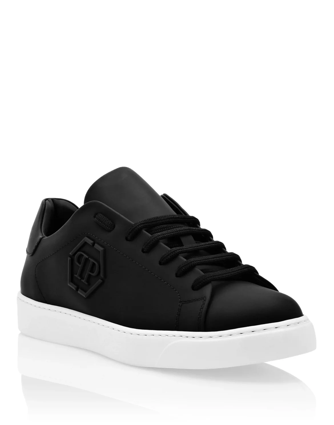 Rubber Leather Lo-Top Sneakers The Plein Original TM, цвет: Черный
