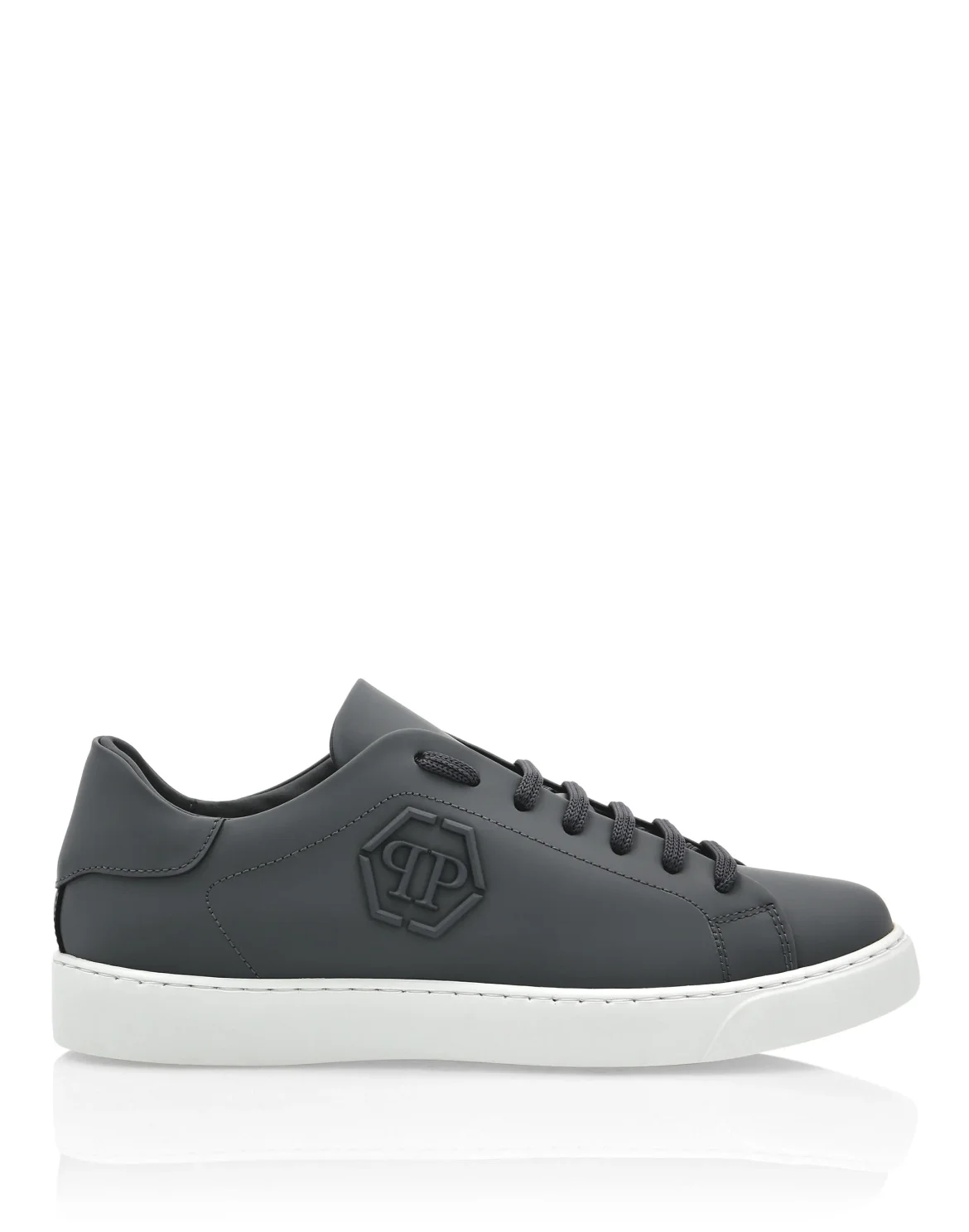 Rubber Leather Lo-Top Sneakers The Plein Original TM, цвет: Серый