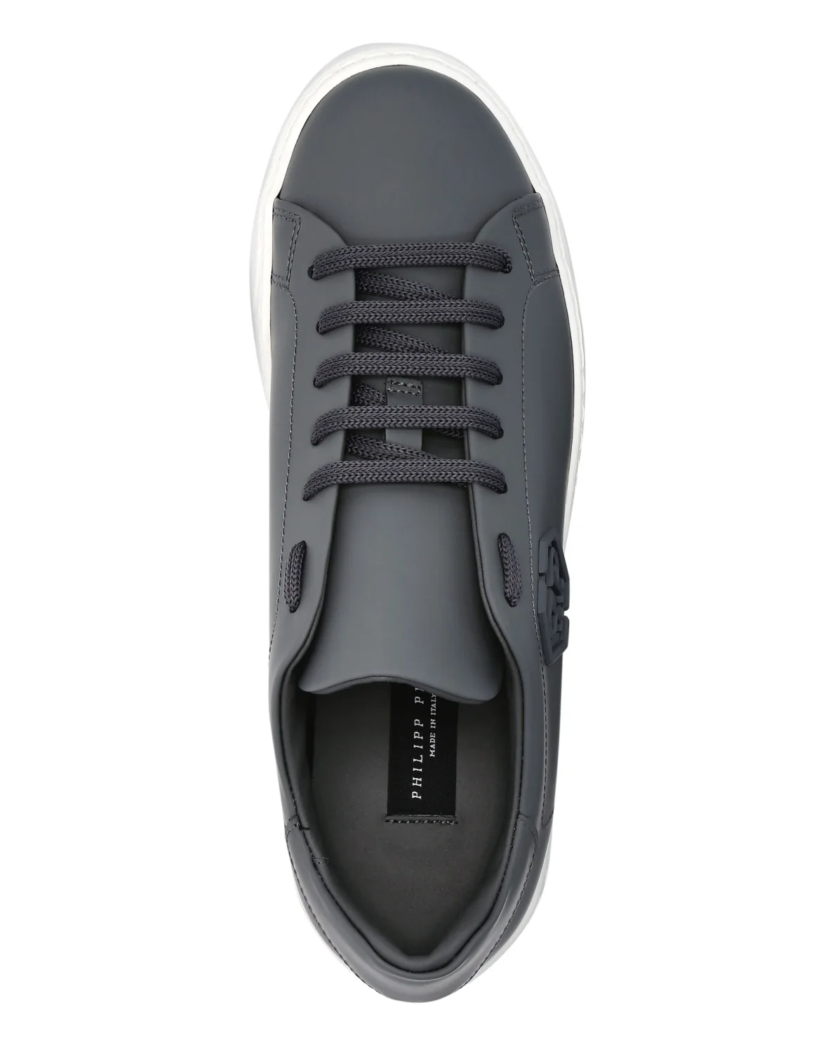 Rubber Leather Lo-Top Sneakers The Plein Original TM, цвет: Серый