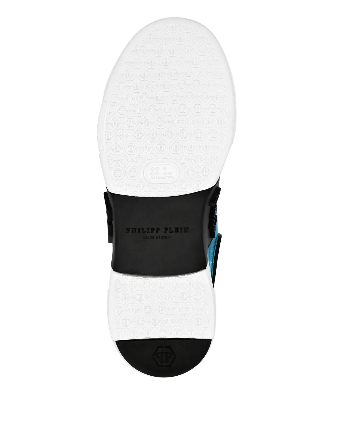 Laminated Leather PHANTOM KICK$ Lo-Top Sneakers Iconic Plein, цвет: Голубой