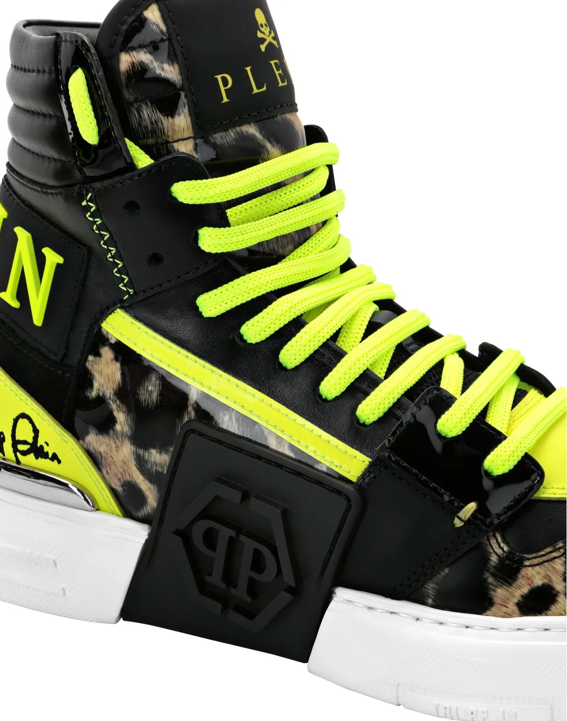 Patent Leather PHANTOM KICK$ Hi-Top Sneakers Leopard, цвет: Леопард