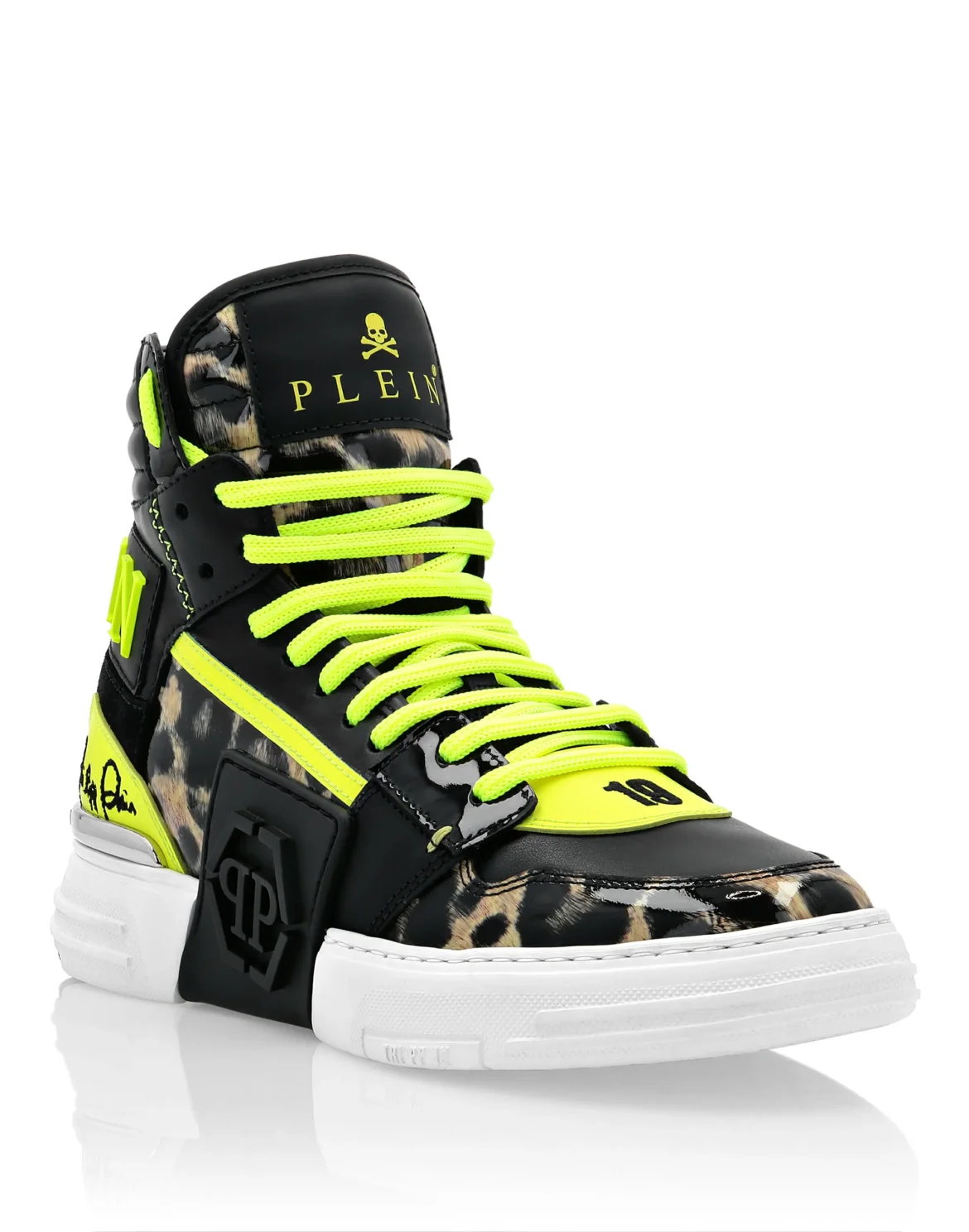 Patent Leather PHANTOM KICK$ Hi-Top Sneakers Leopard, цвет: Леопард