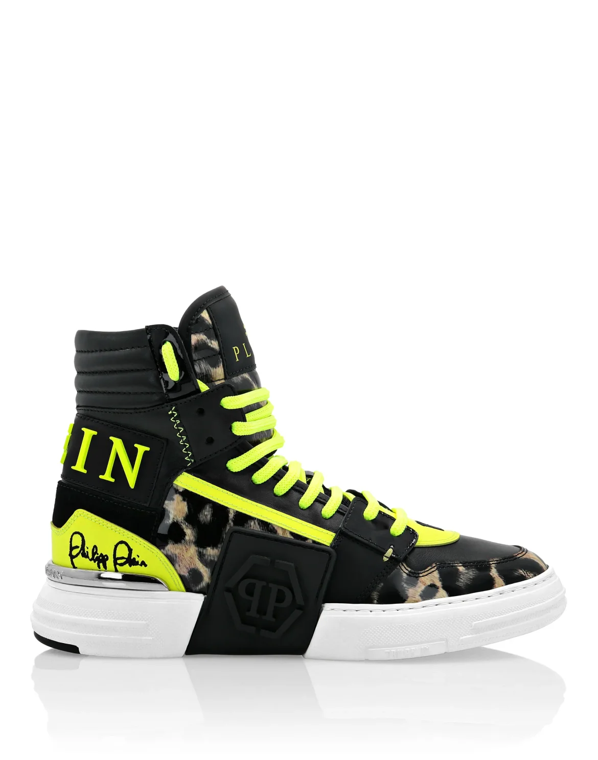 Patent Leather PHANTOM KICK$ Hi-Top Sneakers Leopard, цвет: Леопард