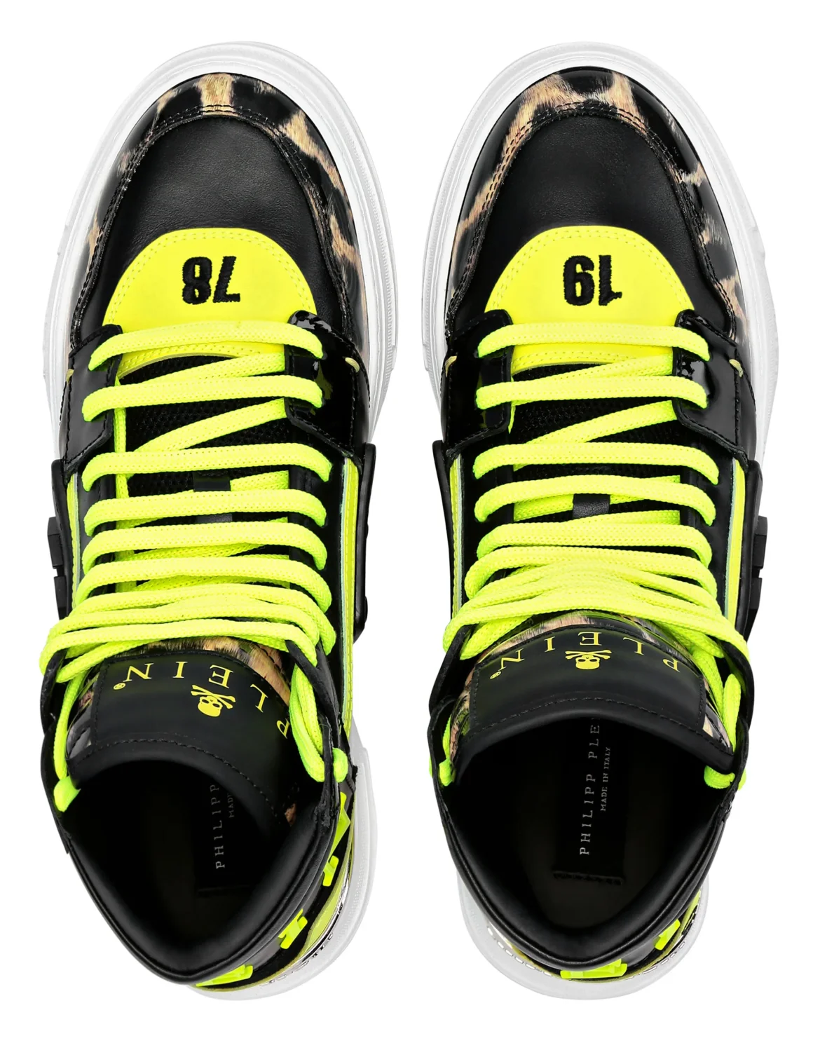 Patent Leather PHANTOM KICK$ Hi-Top Sneakers Leopard, цвет: Леопард