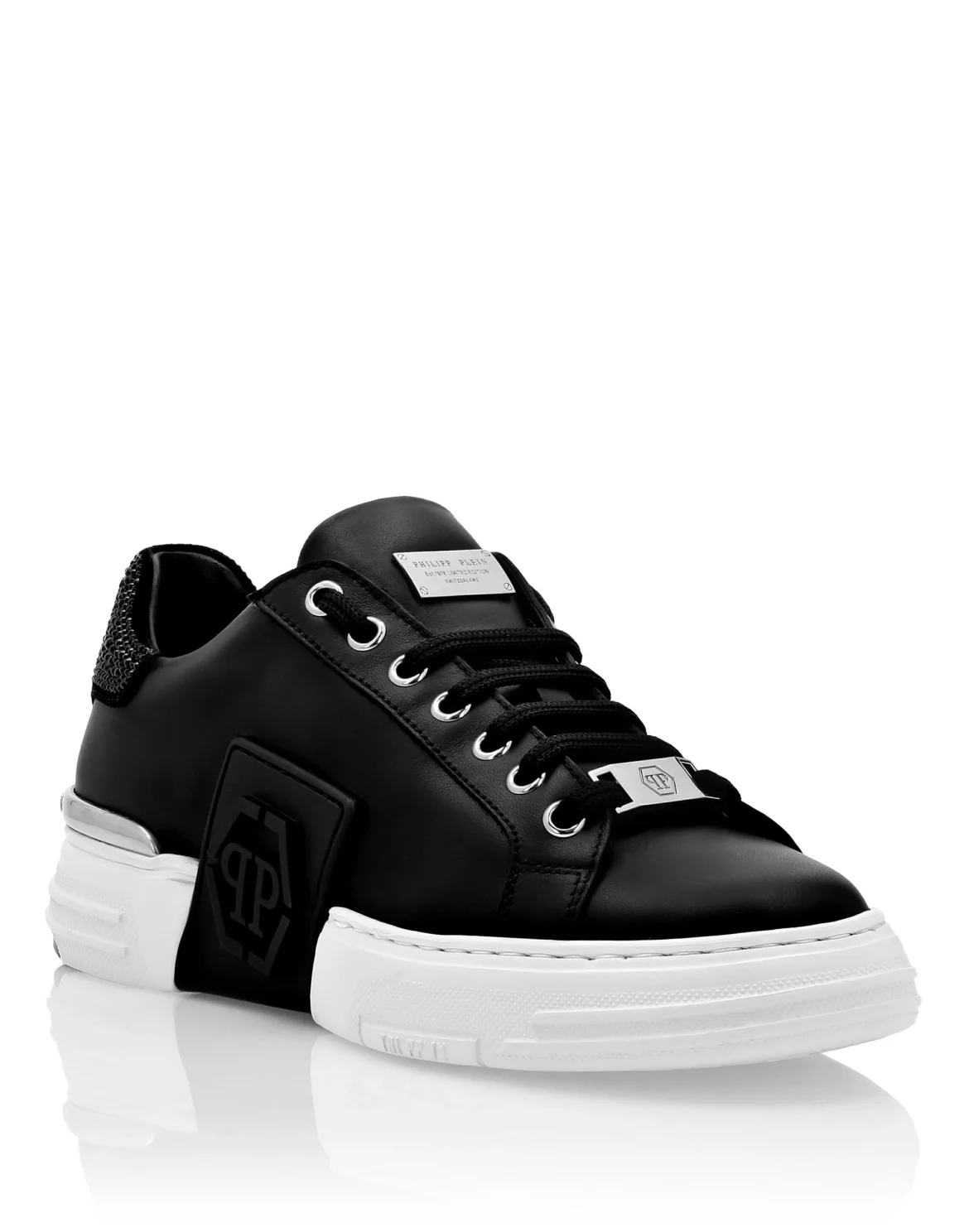 Leather PHANTOM KICK$ Lo-Top Sneakers Crystal, цвет: Черный