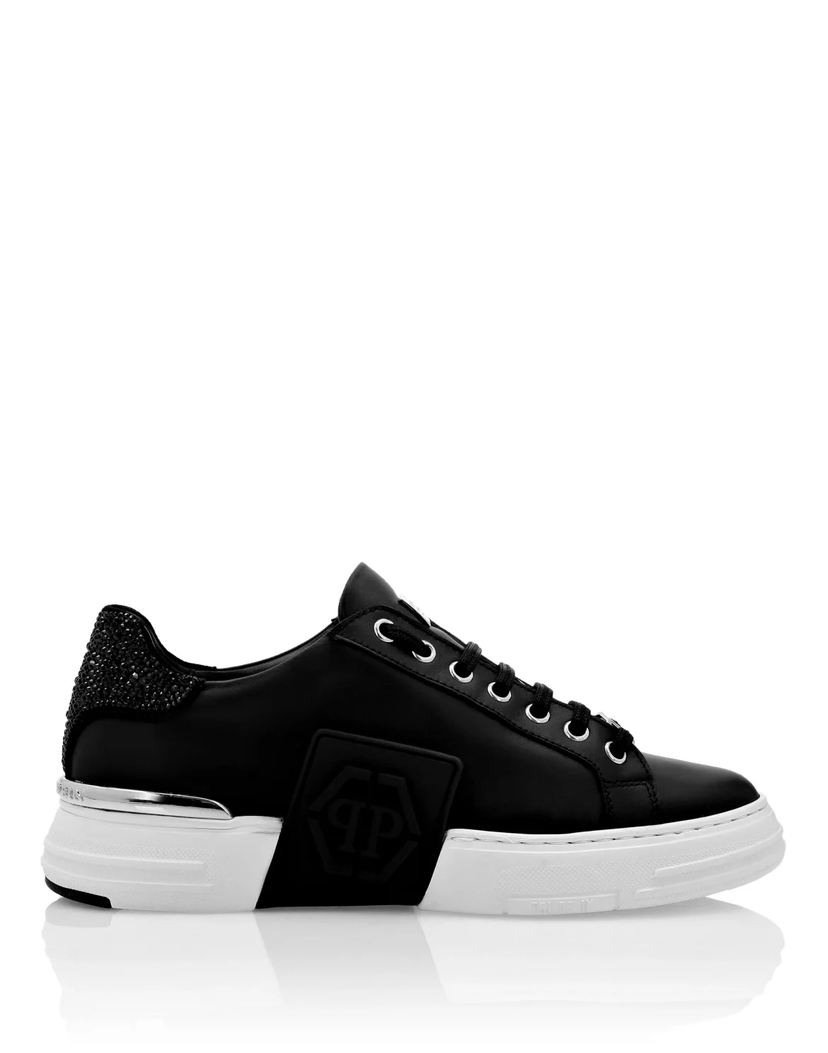Leather PHANTOM KICK$ Lo-Top Sneakers Crystal, цвет: Черный
