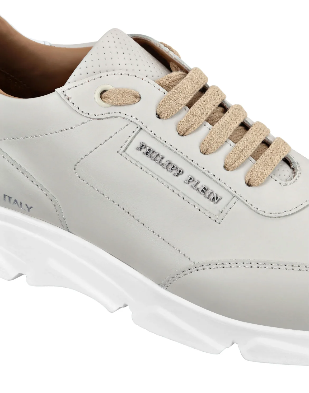 Leather Lo-Top Sneakers Philipp Plein TM, цвет: Бежевый