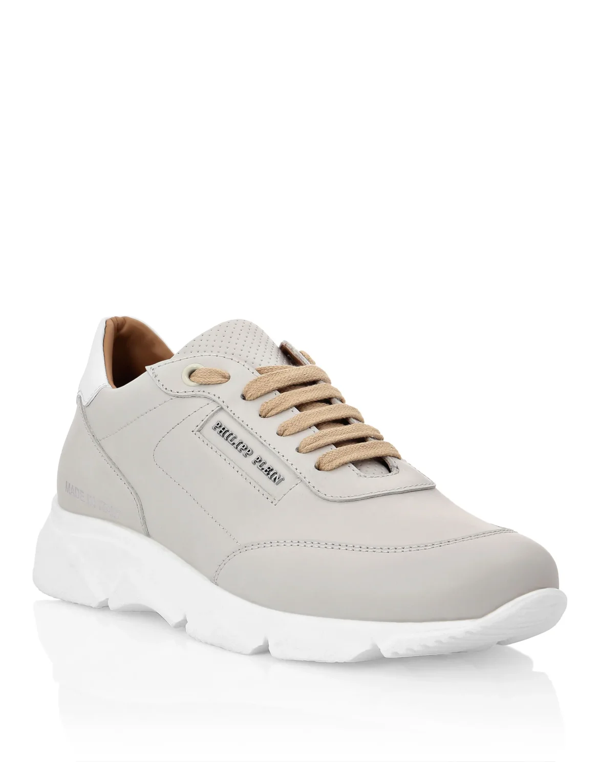 Leather Lo-Top Sneakers Philipp Plein TM, цвет: Бежевый