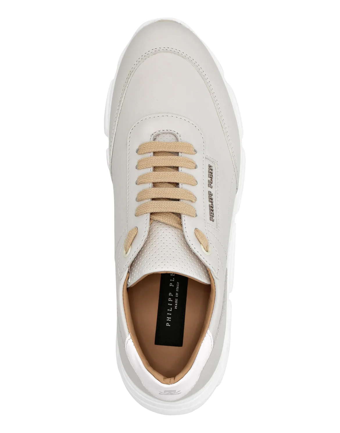 Leather Lo-Top Sneakers Philipp Plein TM, цвет: Бежевый