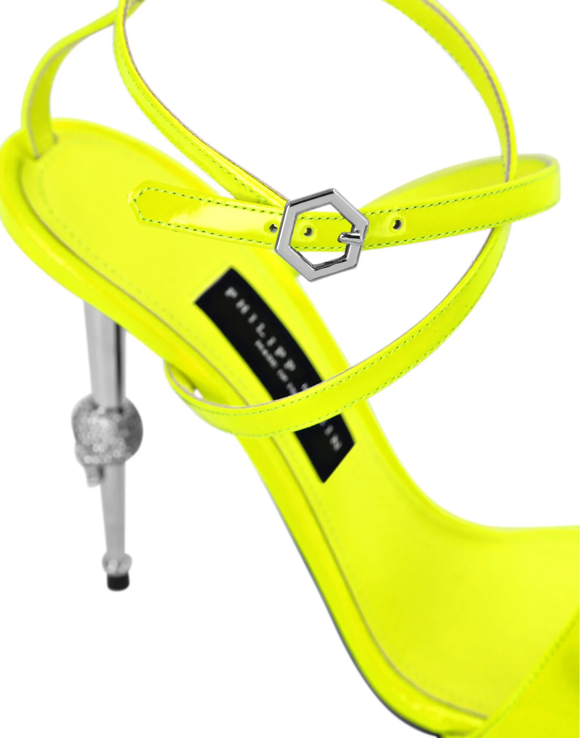 Patent Leather Open Toe Hi-Heels Chains, цвет: Желтый