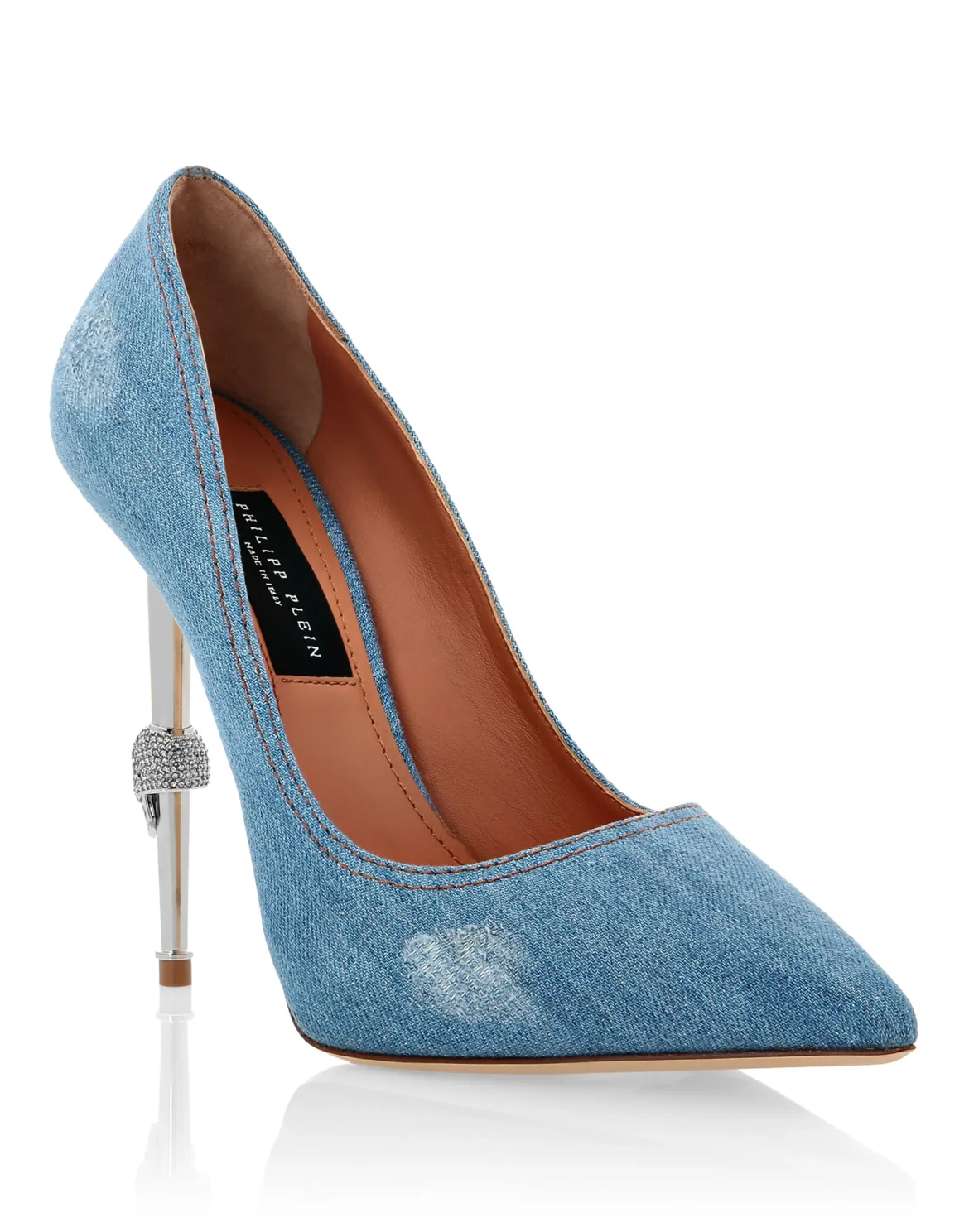 Denim Decollete Hi-Heels Destroyed, цвет: Синий