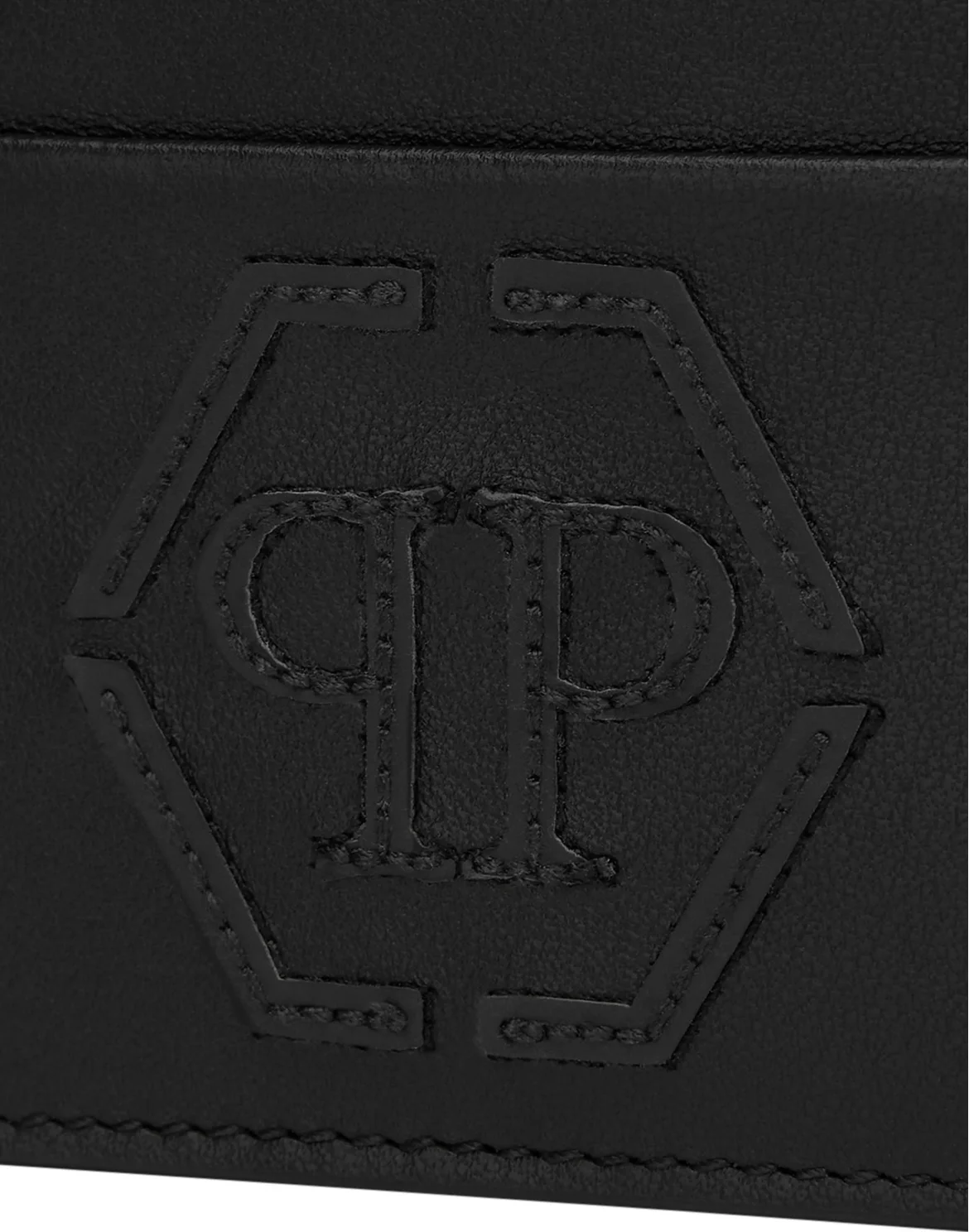 Leather Credit Cards Holder Hexagon, цвет: Черный