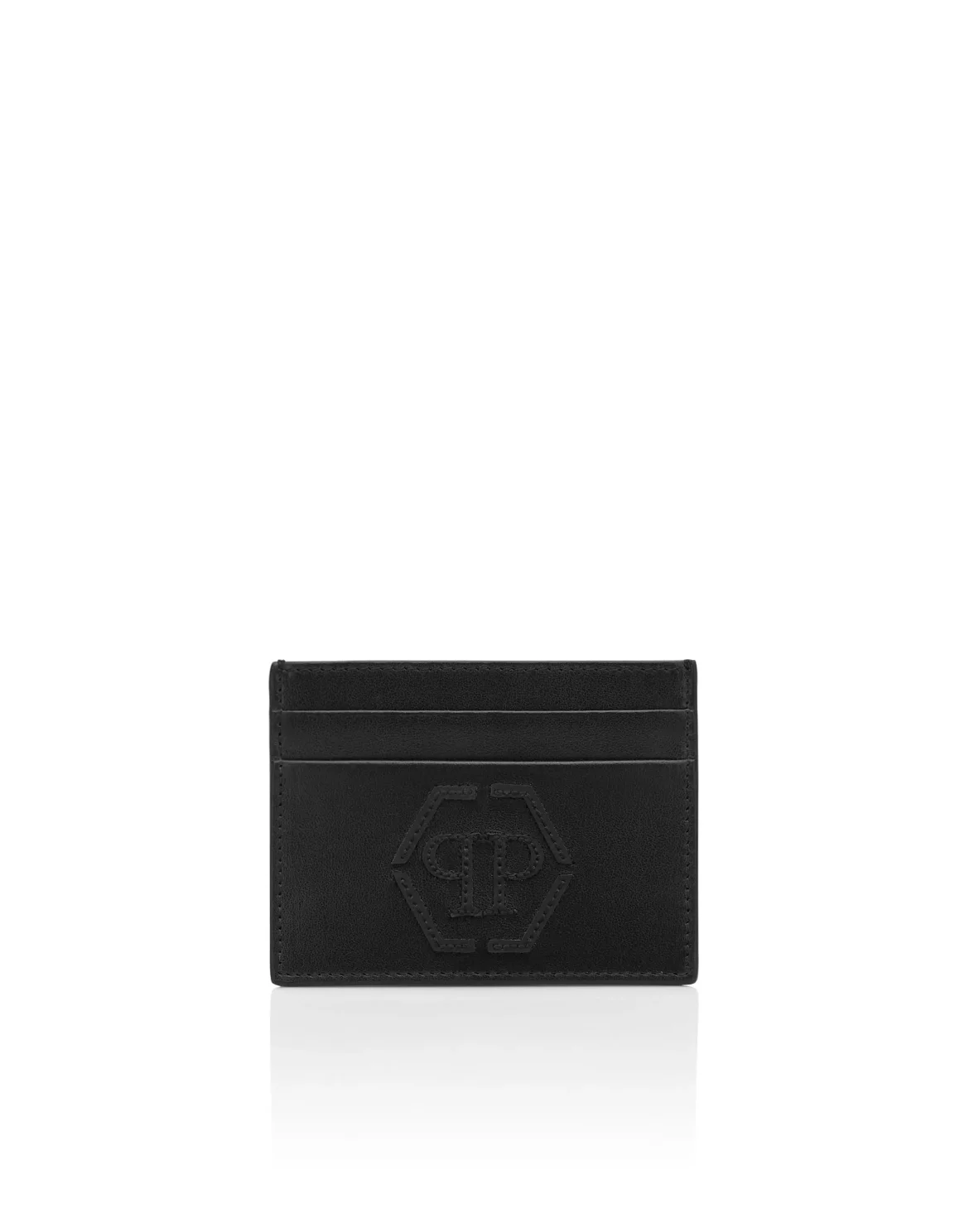 Leather Credit Cards Holder Hexagon, цвет: Черный