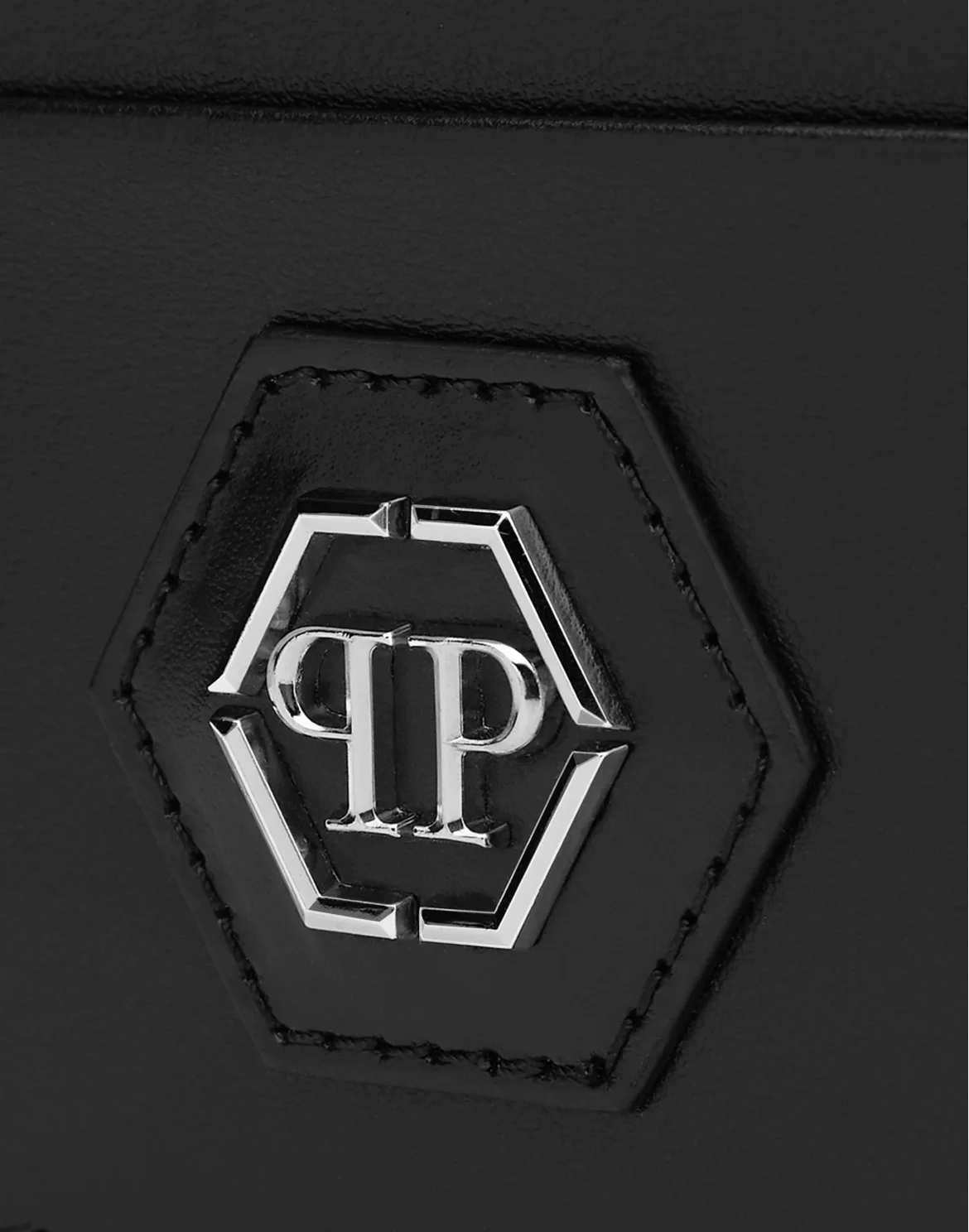 Leather Credit Cards Holder Hexagon, цвет: Черный