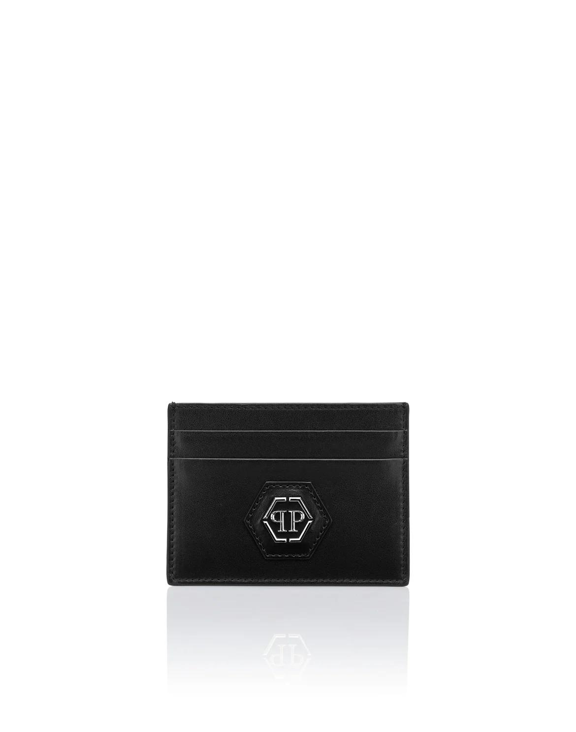 Leather Credit Cards Holder Hexagon, цвет: Черный