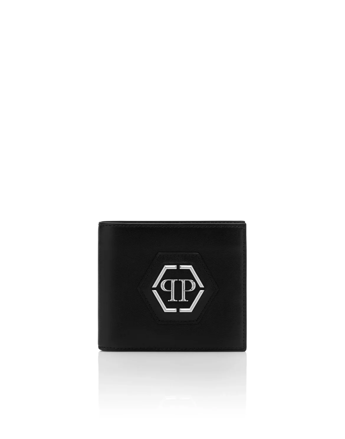 Leather French wallet Hexagon, цвет: Черный