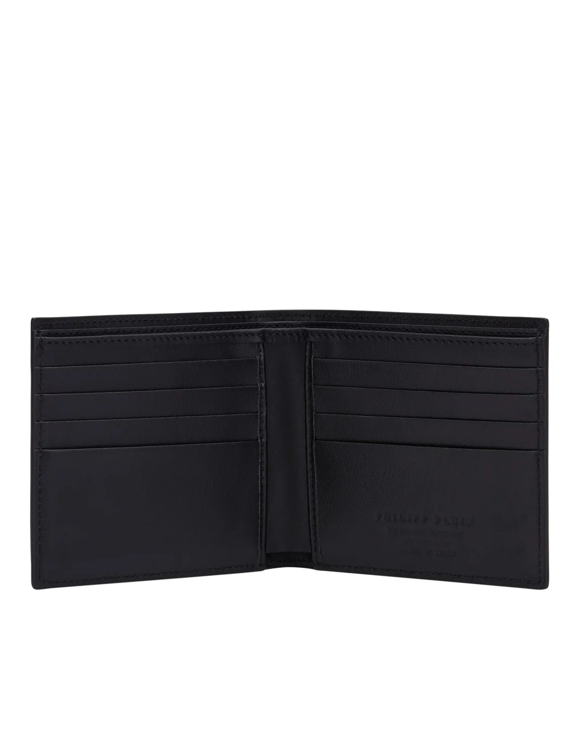 Leather French wallet Hexagon, цвет: Черный