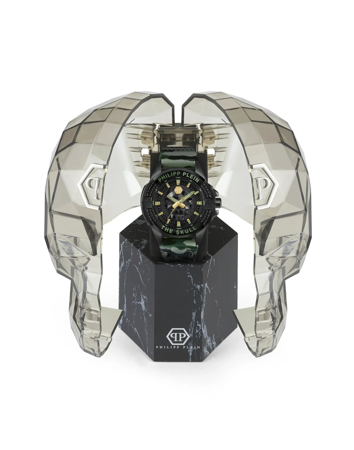 THE $KULL 44MM - IP GUN CASE - DARK GREY DIAL - CAMU STRAP - Watch Skull, цвет: Серый