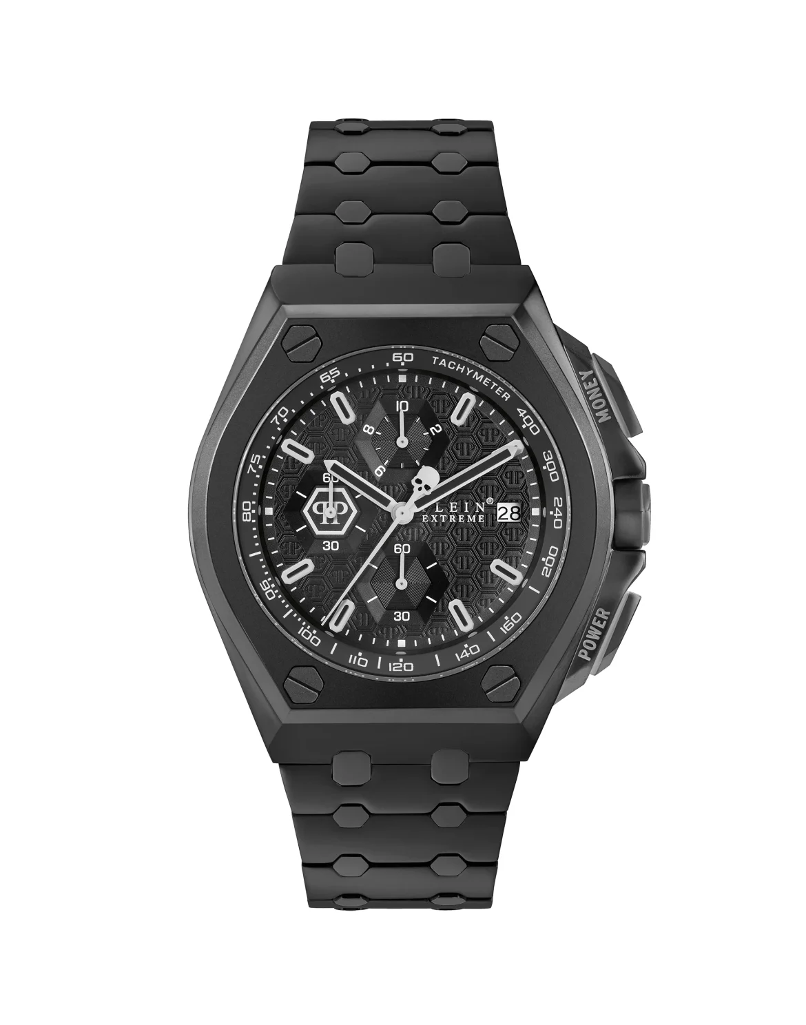 PLEIN EXTREME 44MM - IP BLACK CASE - BLACK DIAL - IP BLACK METAL BAND - Watch, цвет: Черный