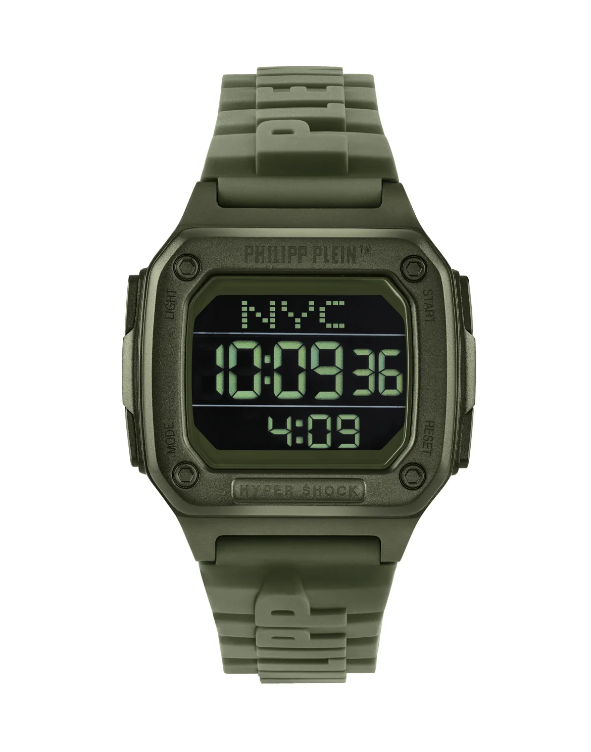 HYPER $HOCK 44MM - IP MILITARY GREEN CASE - BLACK DISPLAY - MILITARY GREEN STRAP  - Watch Hyper $hock, цвет: Камуфляж