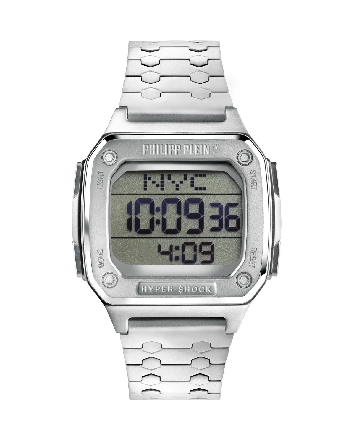 HYPER $HOCK 44MM - SS CASE - LIGHT DISPLAY - SS METAL BAND - Watch Hyper $hock, цвет: Серебристый