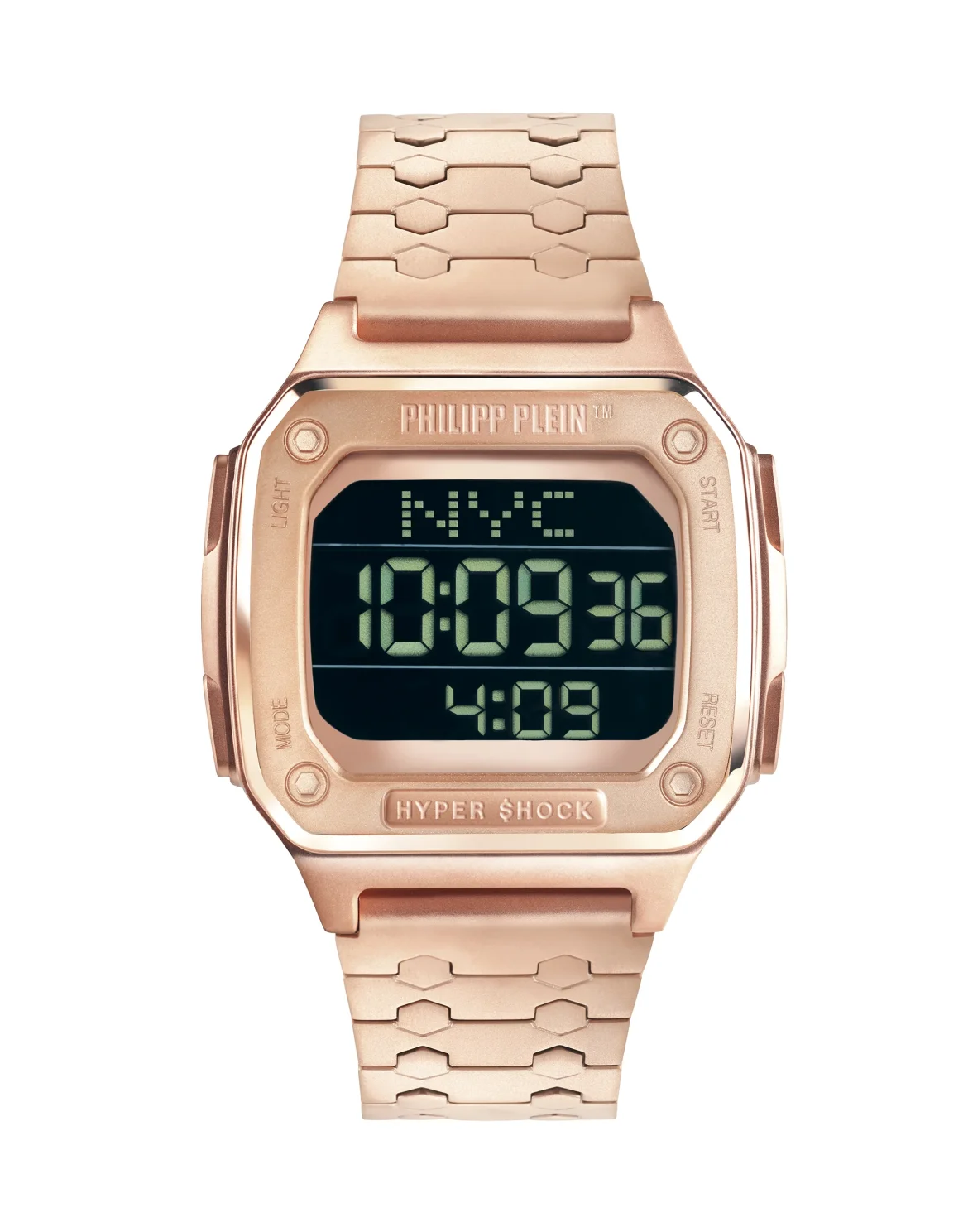 HYPER $HOCK 44MM - IP ROSE GOLD CASE - BLACK DISPLAY  - IP ROSE GOLD METAL BAND - Watch Hyper $hock, цвет: Розовый