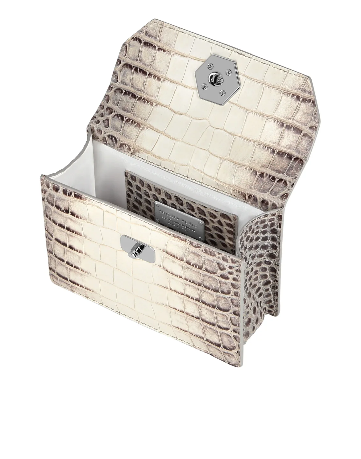 Small Handle Bag Superheroine Croco Print, цвет: Белый