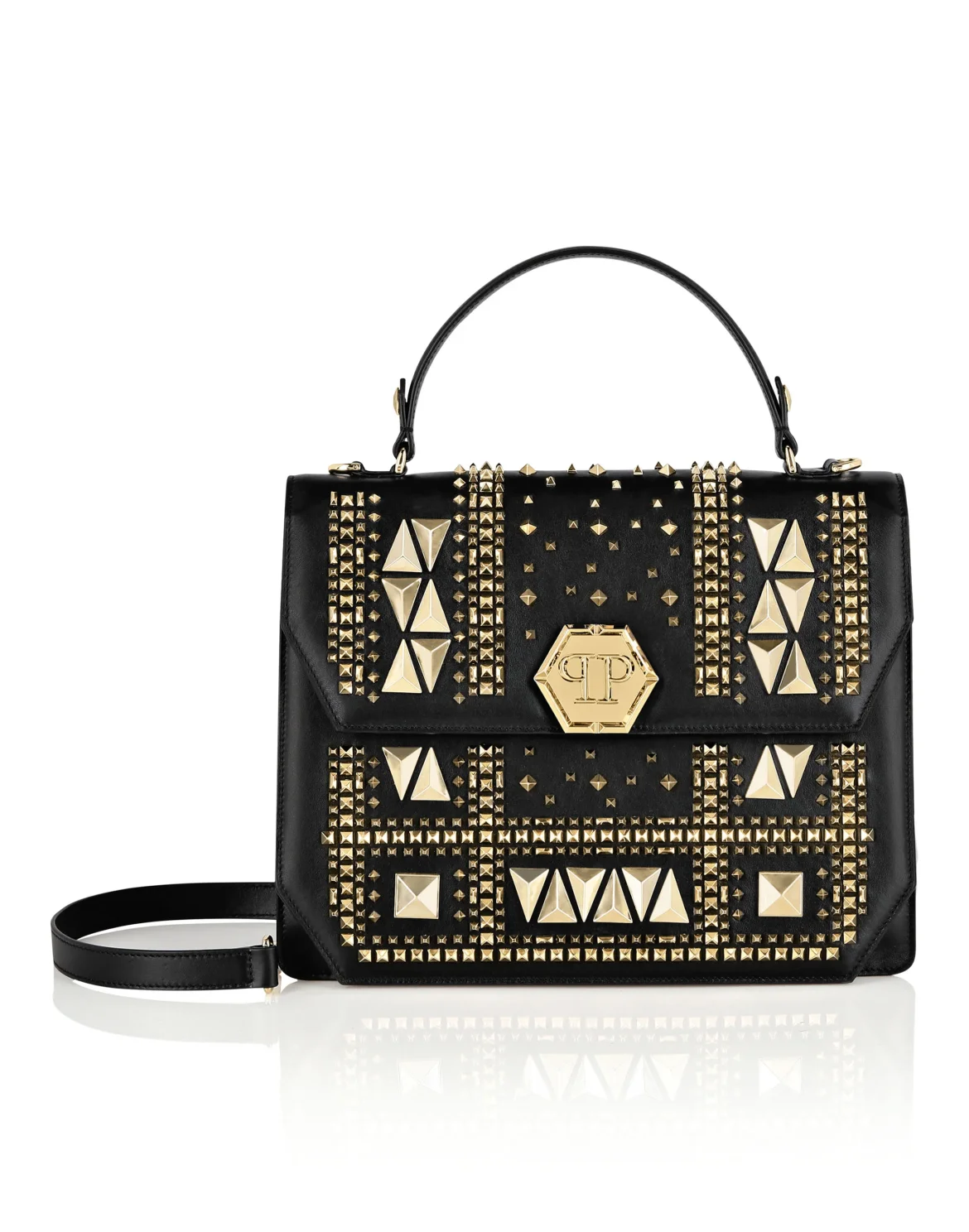 Medium Handle Bag Superheroine STUDS, цвет: Черный
