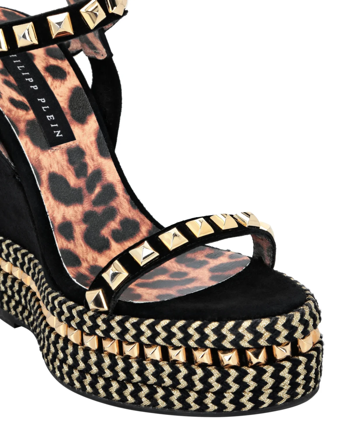 Suede Sandals Wedge Studs, цвет: Черный