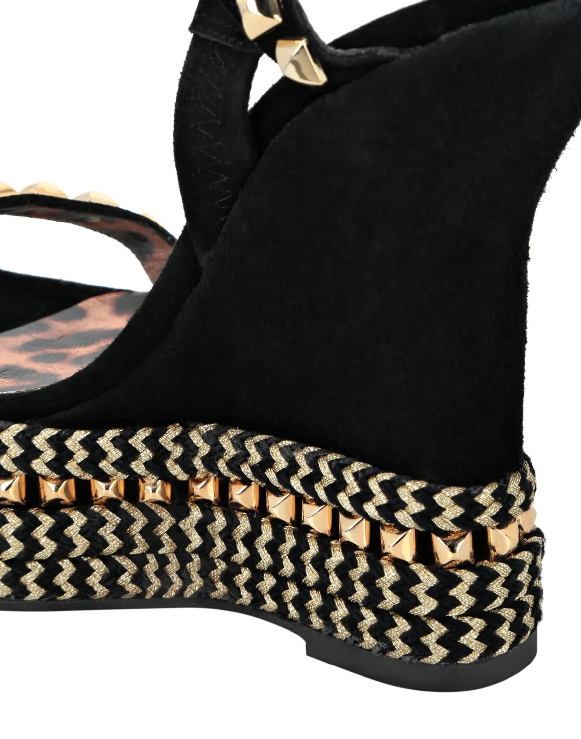 Suede Sandals Wedge Studs, цвет: Черный