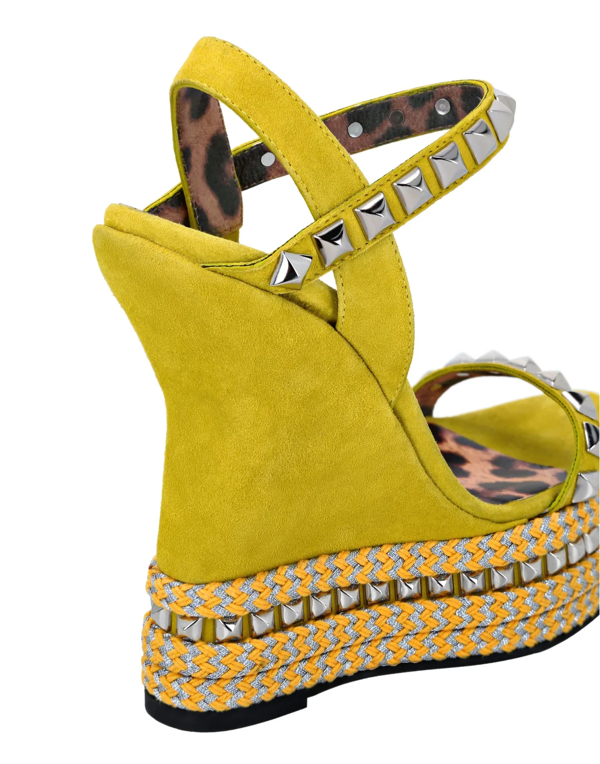 Suede Sandals Wedge Studs, цвет: Желтый