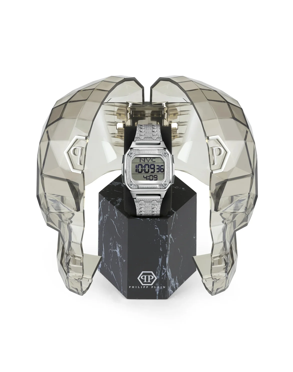 HYPER $HOCK TORNADO SILVER CRYSTAL Watch with Crystals, цвет: Серебристый