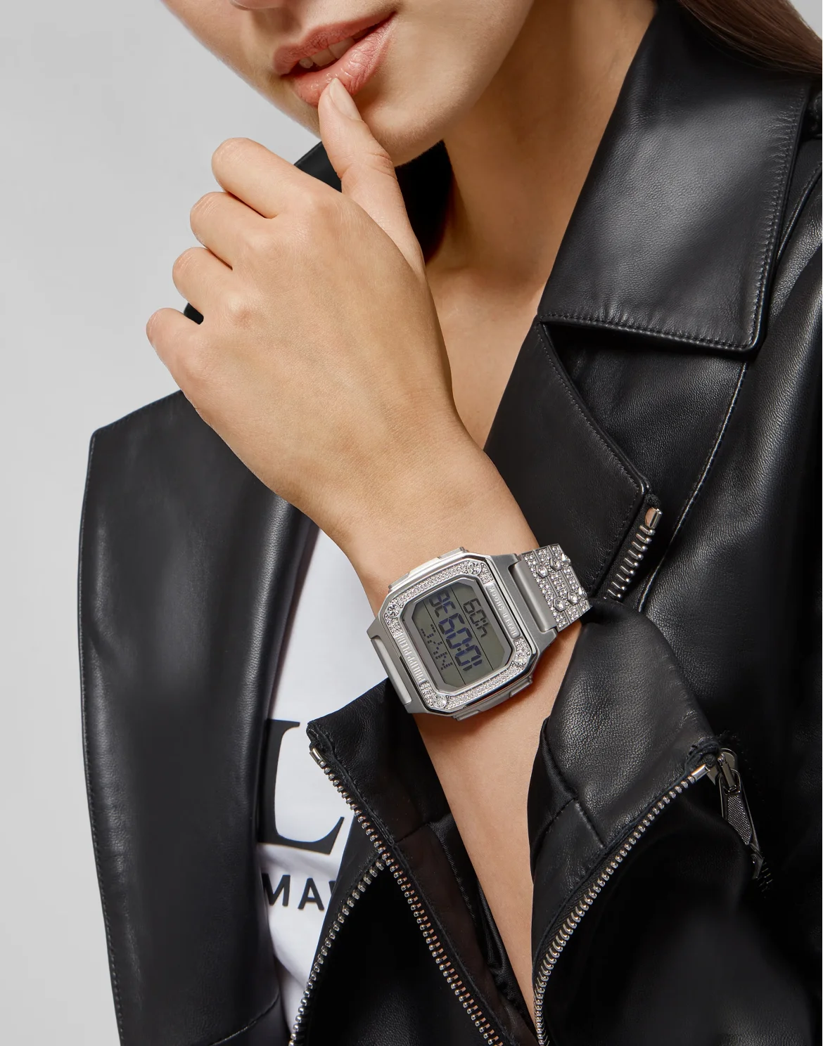 HYPER $HOCK TORNADO SILVER CRYSTAL Watch with Crystals, цвет: Серебристый