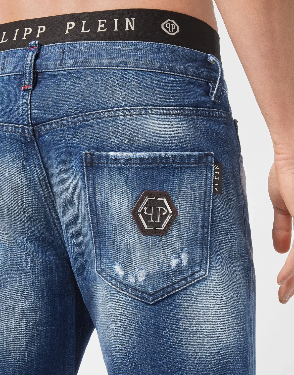 Denim Capri Shorts Destroyed, цвет: Синий