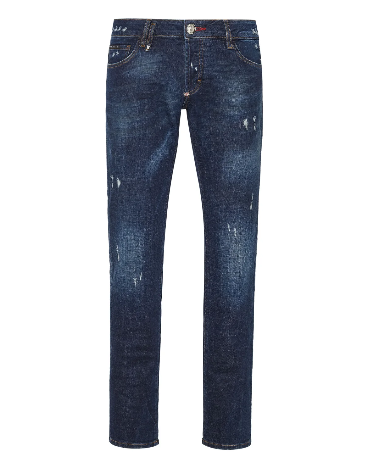 Denim Trousers Straight Cut Destroyed, цвет: Синий