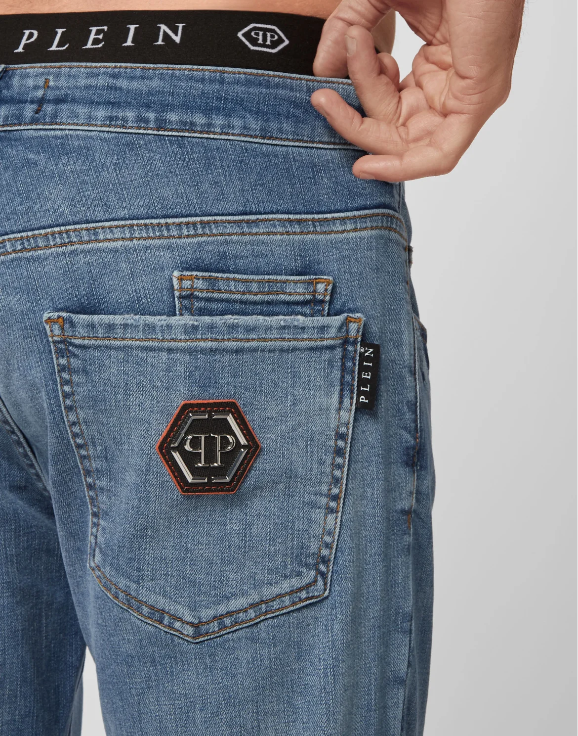 Denim Trousers Super Straight Cut Iconic Plein, цвет: Синий