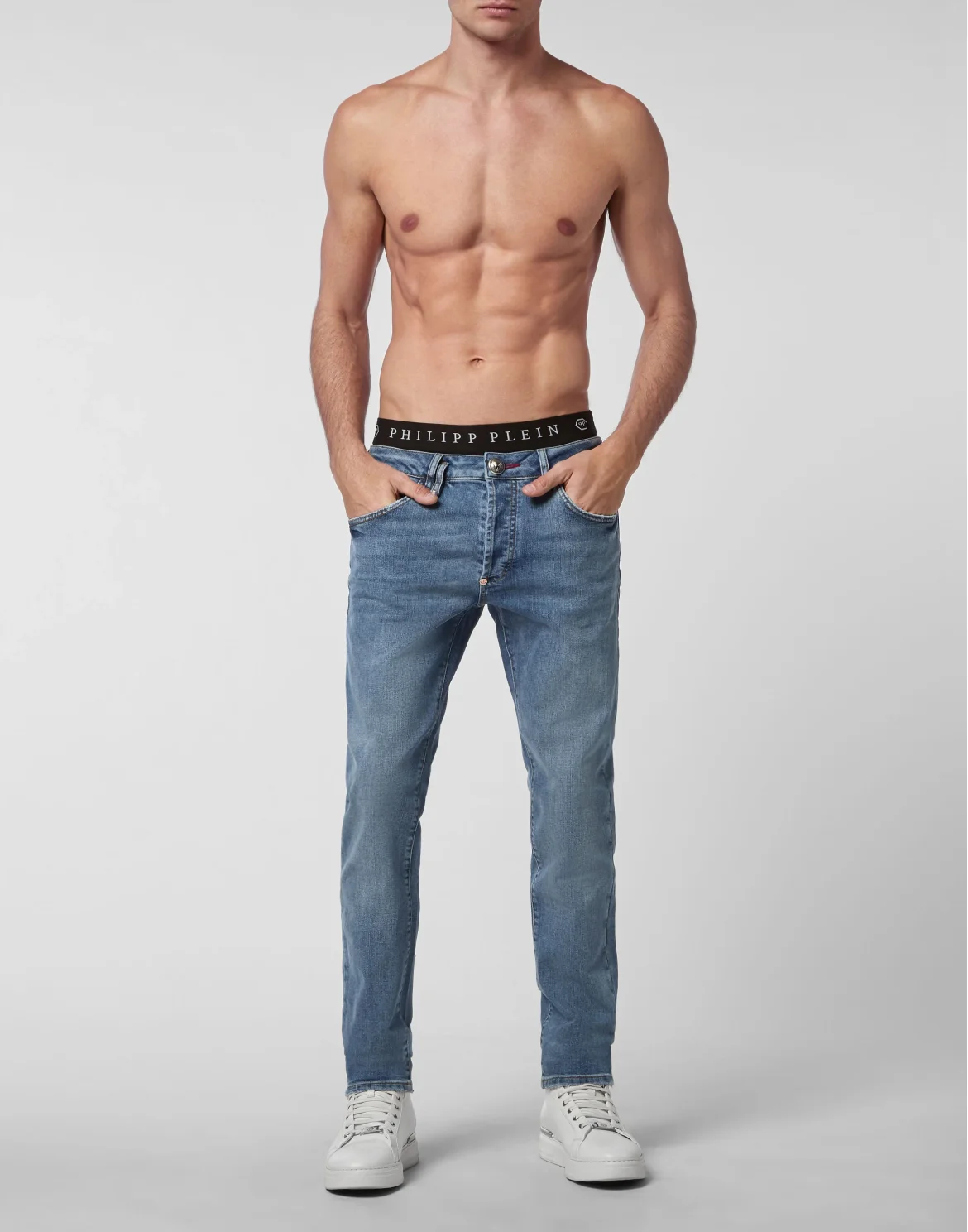 Denim Trousers Super Straight Cut Iconic Plein, цвет: Синий