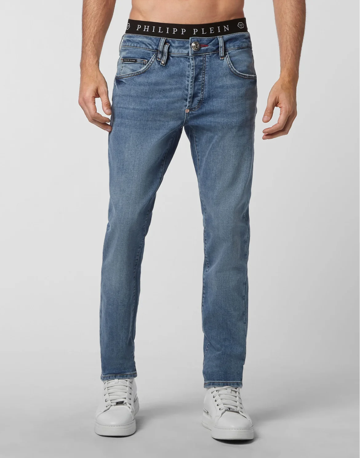 Denim Trousers Super Straight Cut Iconic Plein, цвет: Синий