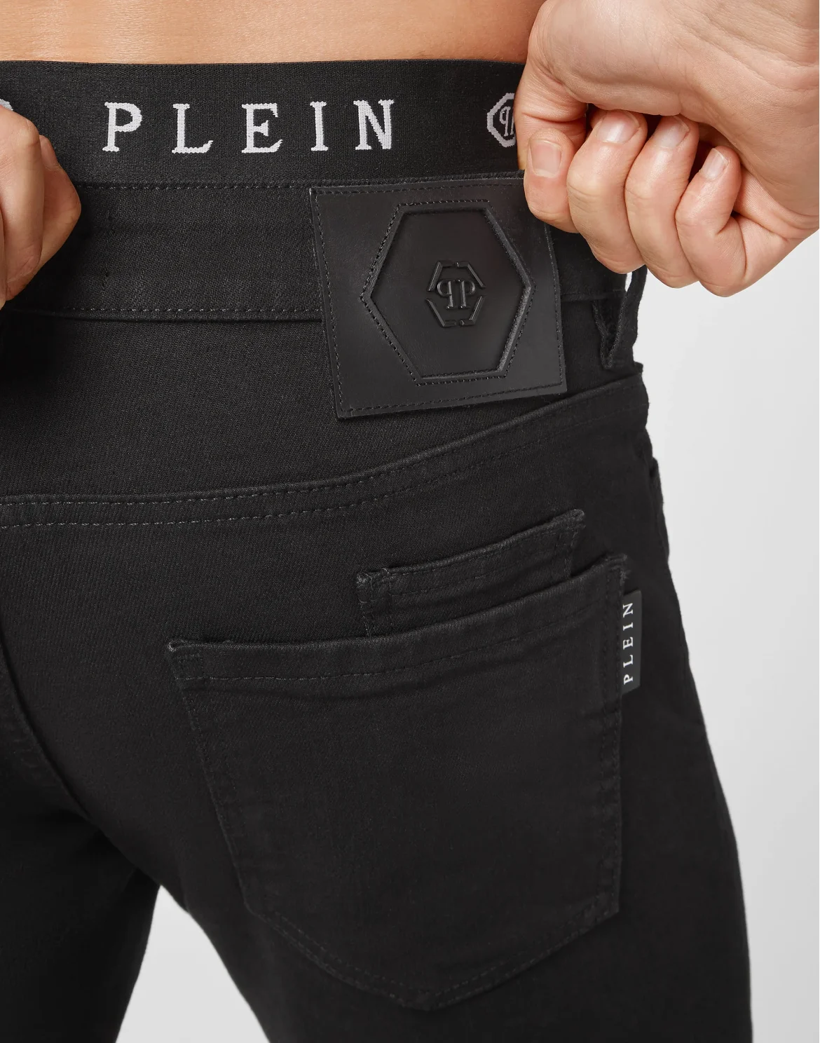 Denim Trousers Straight Cut, цвет: Черный