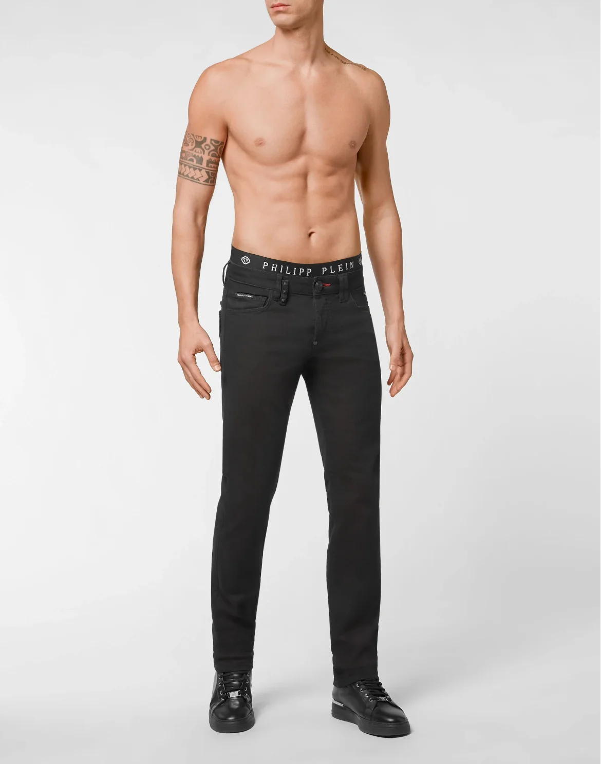 Denim Trousers Straight Cut, цвет: Черный