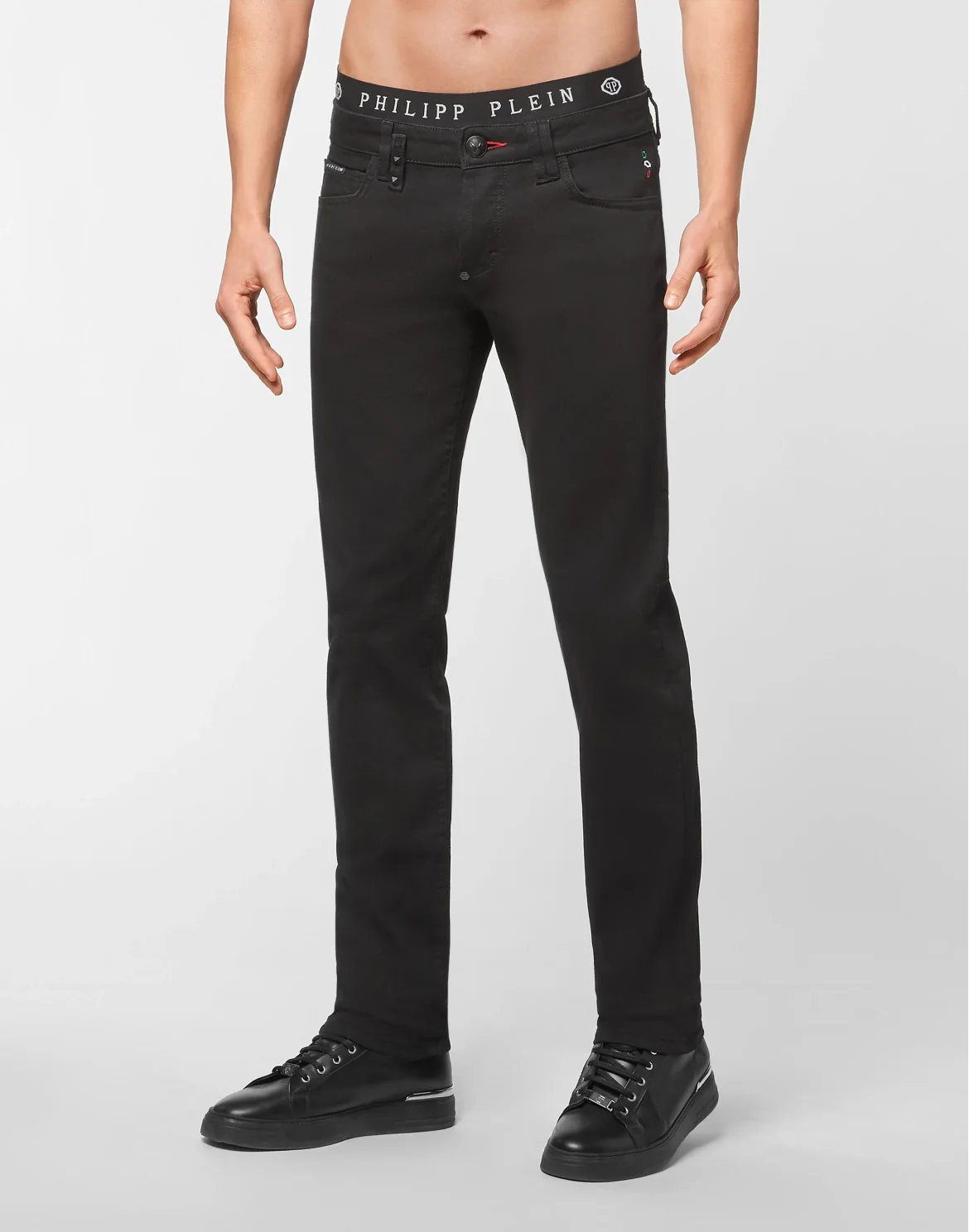 Denim Trousers Straight Cut, цвет: Черный